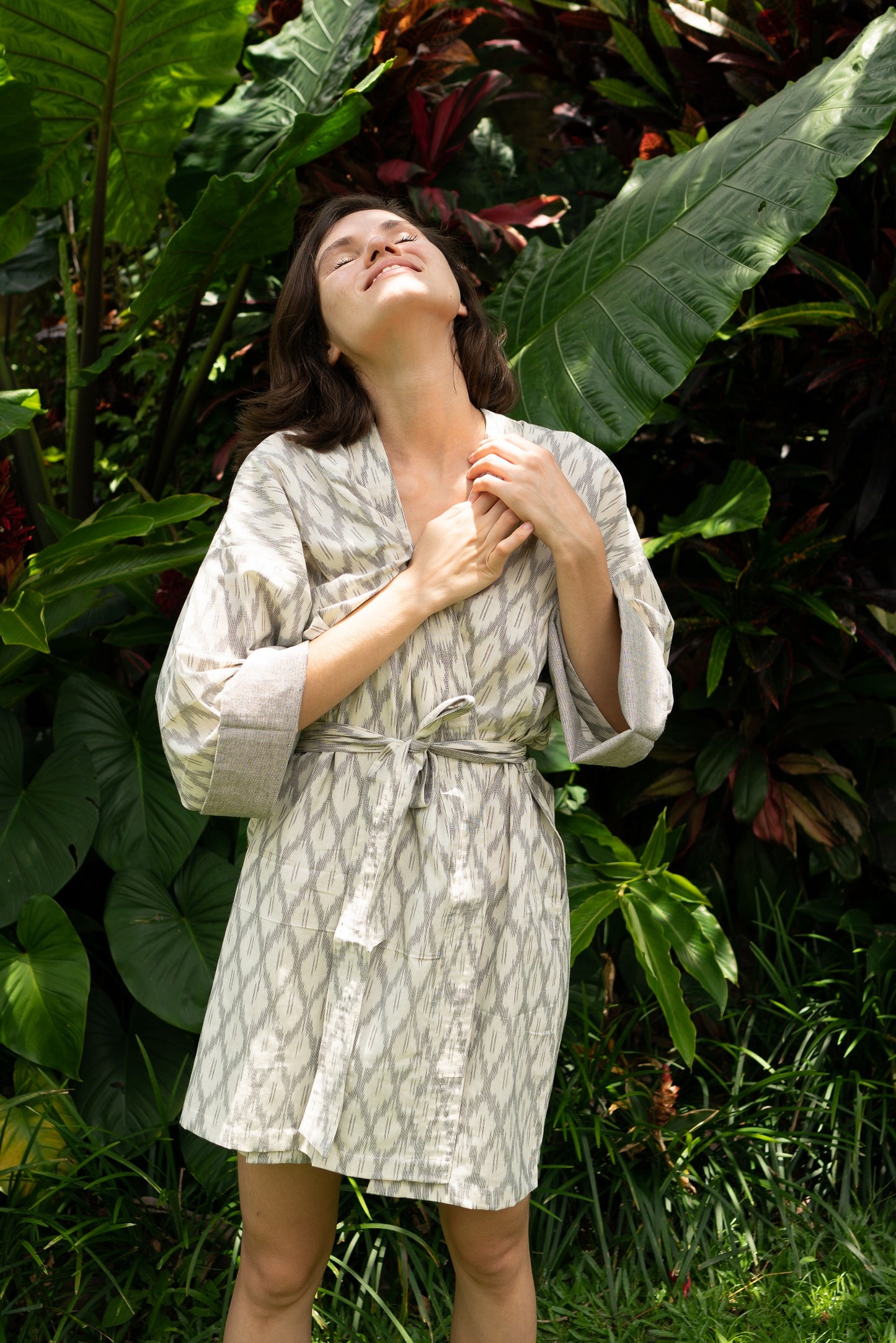 Grey Ikat Robe