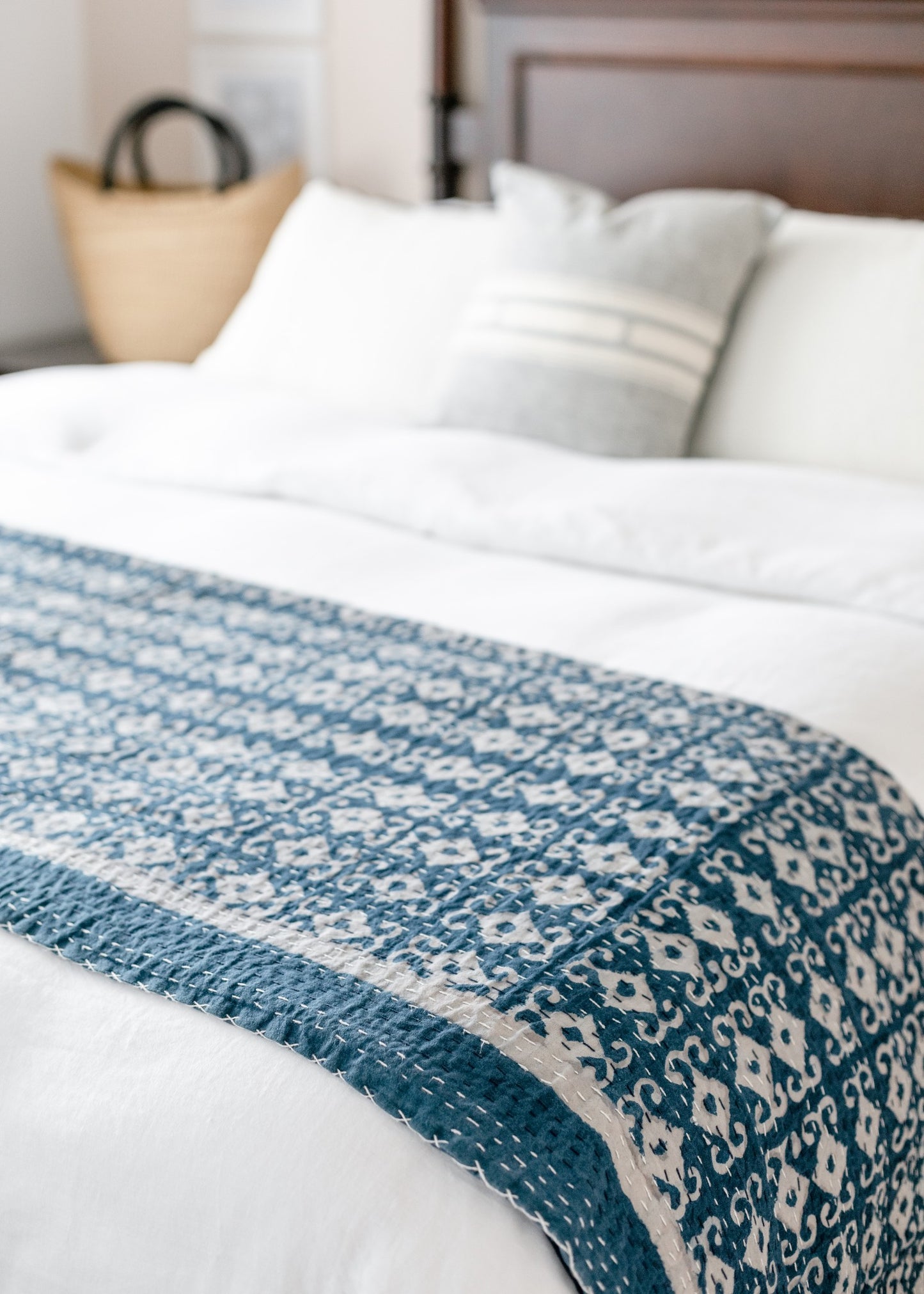Indigo Kantha Bed spread