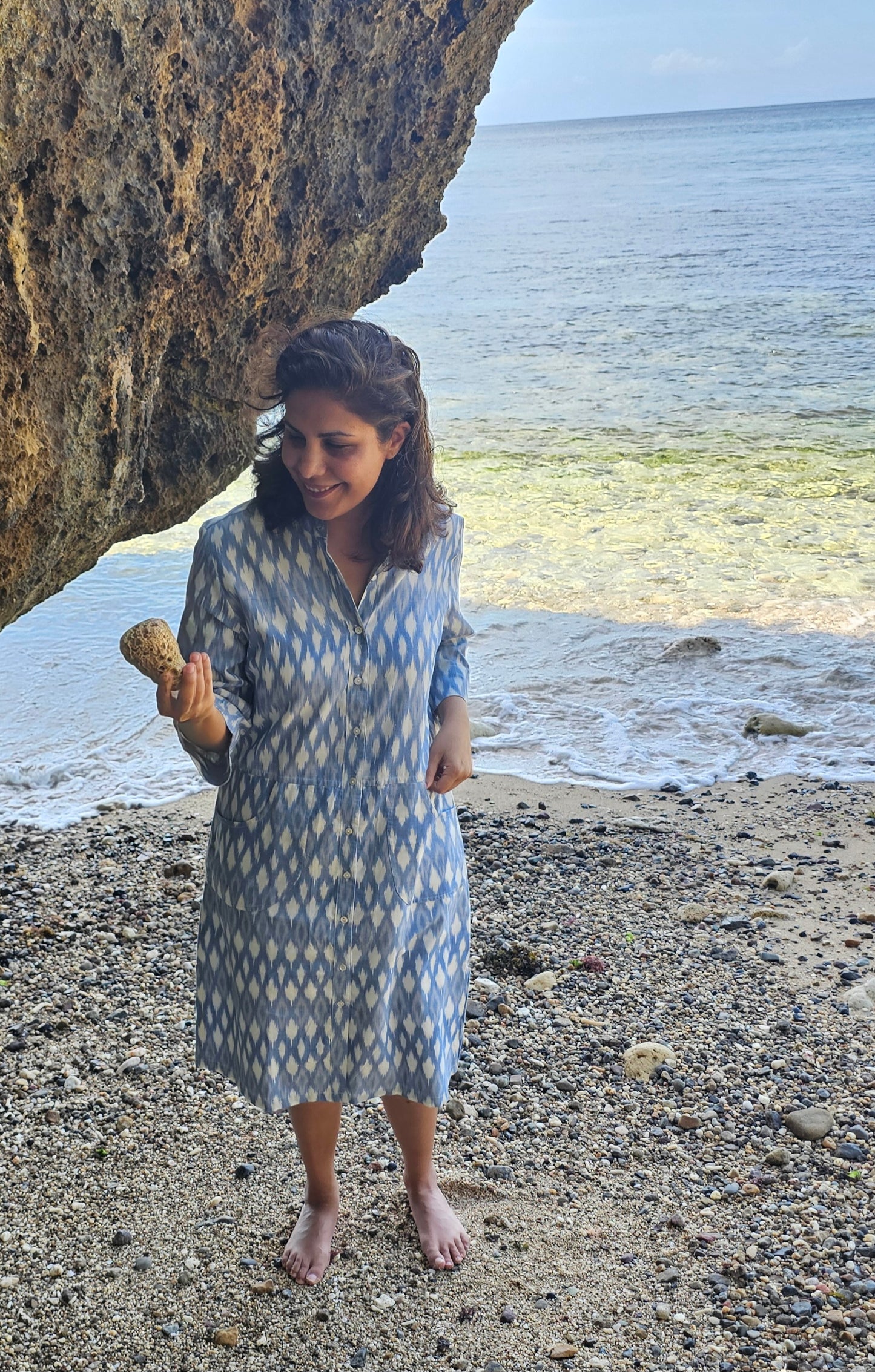 Helen Ikat Blue Dress