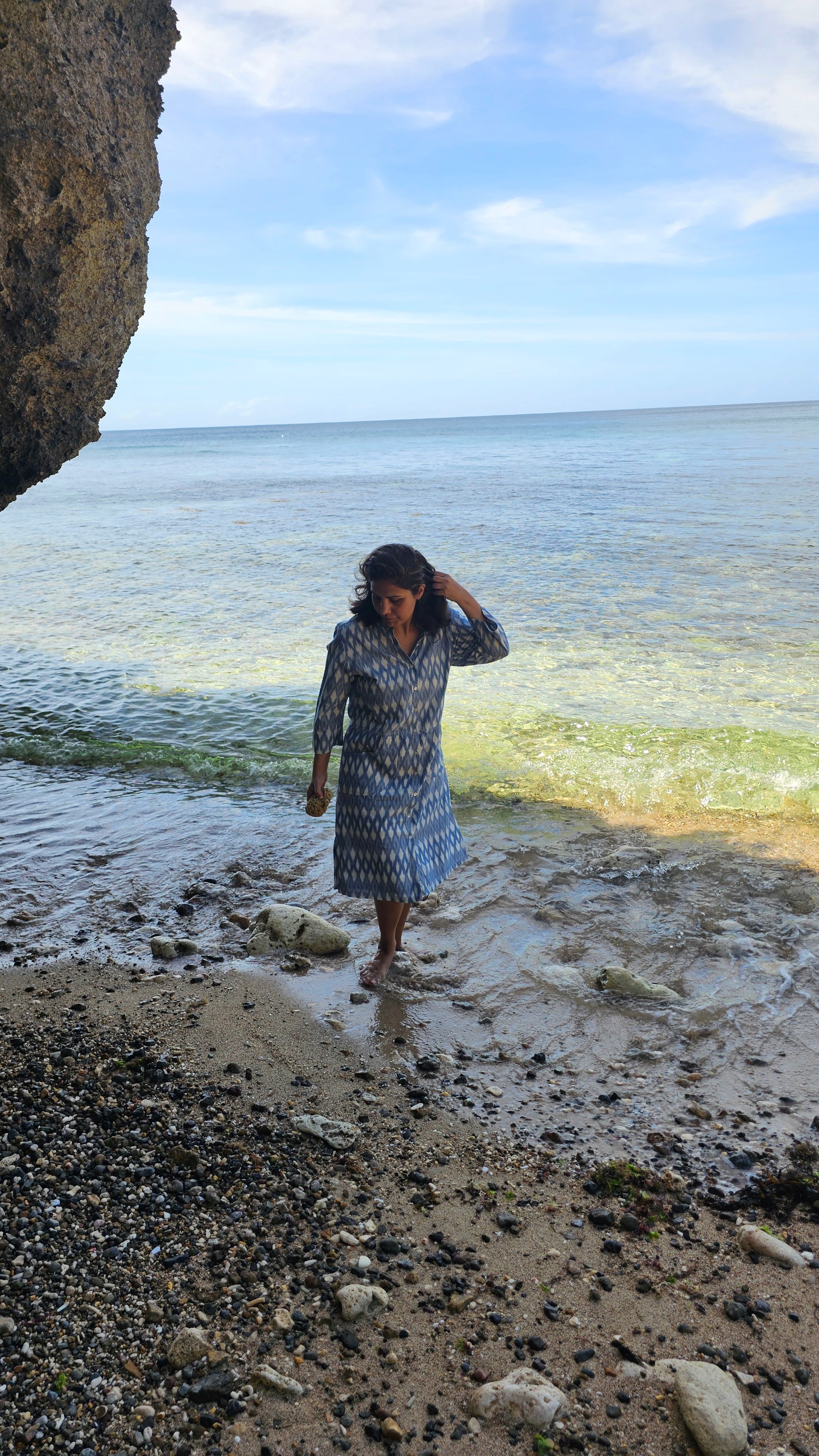 Helen Ikat Blue Dress