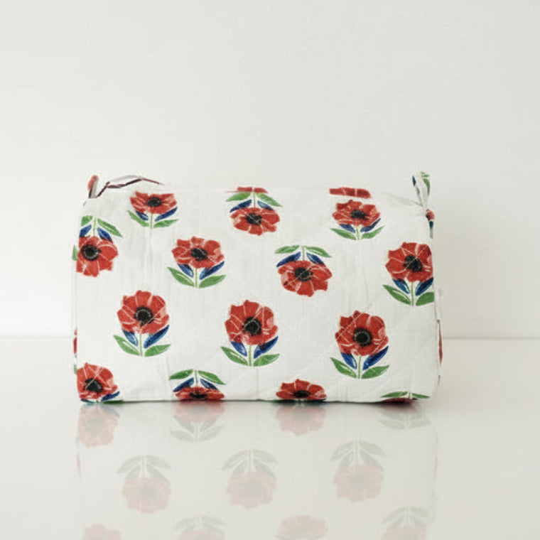 Quilted Beauty Bag Poppy