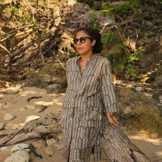 Batik shirt dress