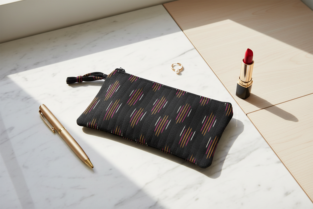 Mini Beauty Bag Ikat Black