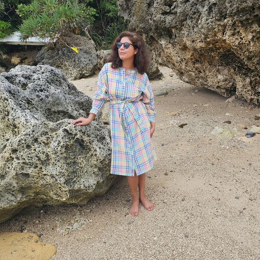 Gigham woven dress