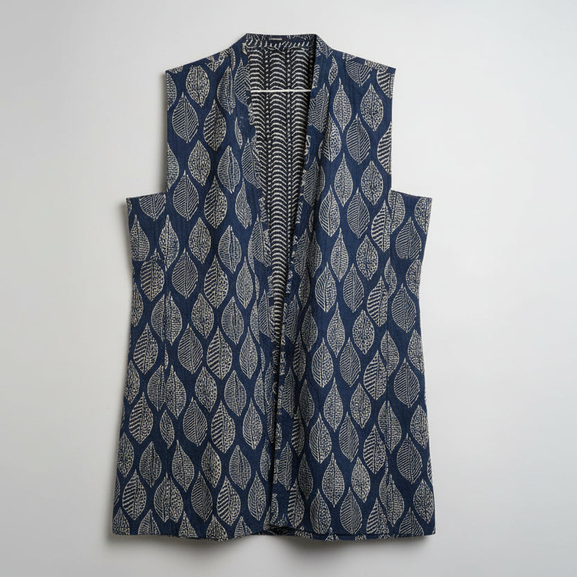 Long Gilet Indigo