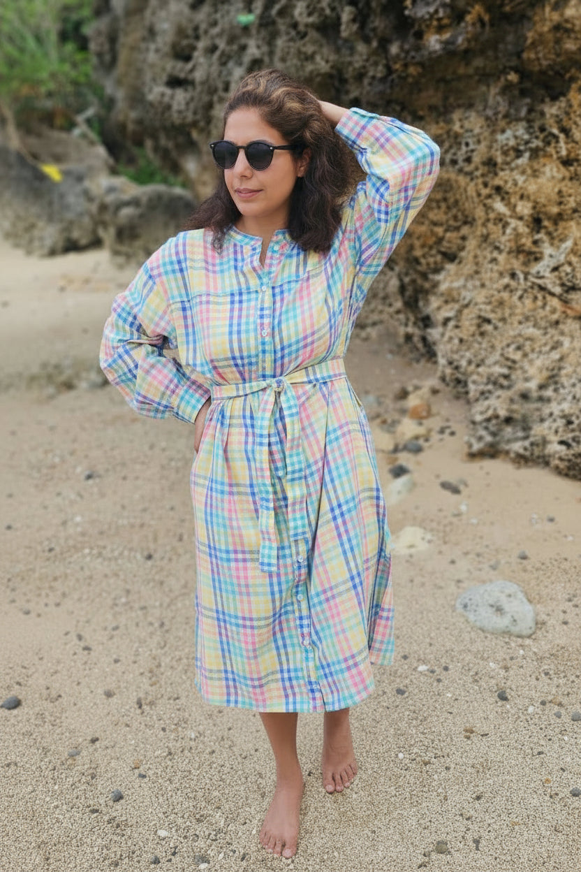 Gingham multi color dress