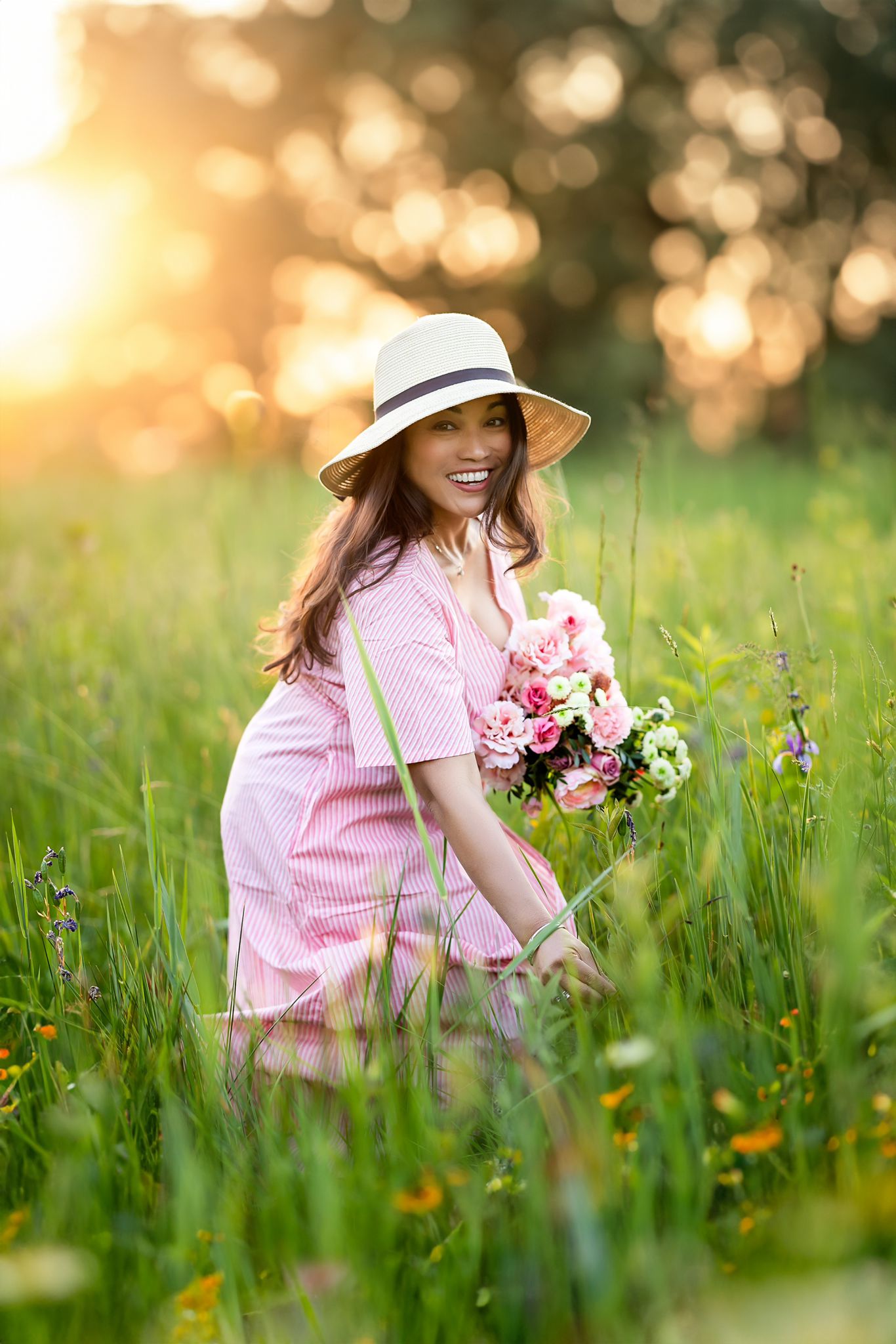 Pink stripe summer dress