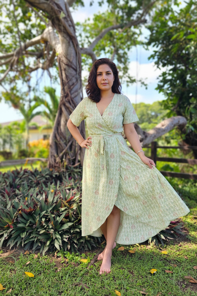 Wrap dress Hara green