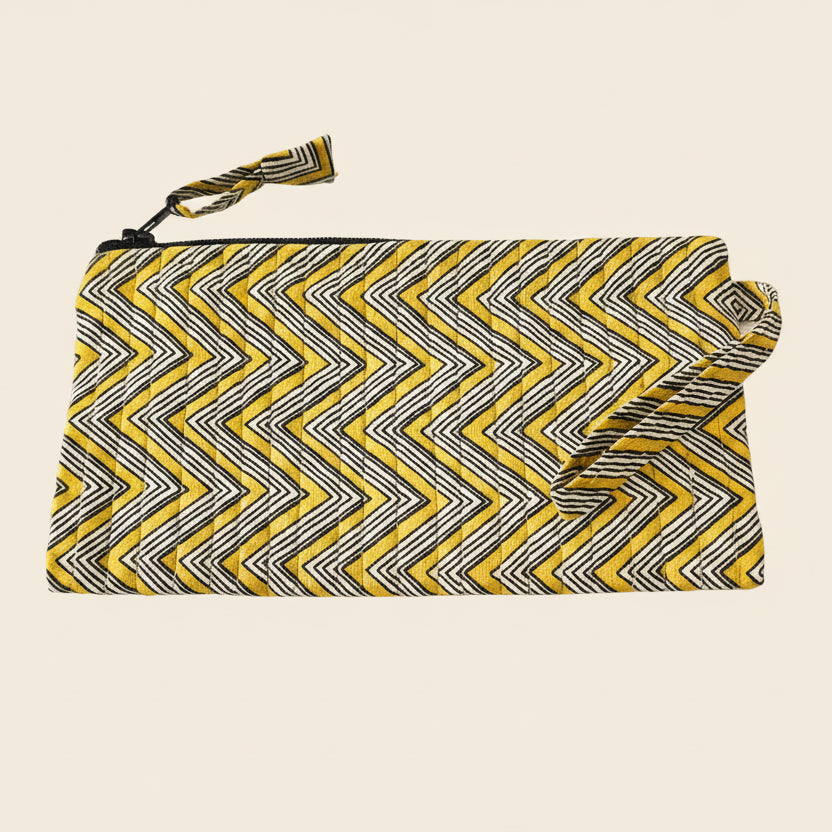 Yellow Chevron Money pouch